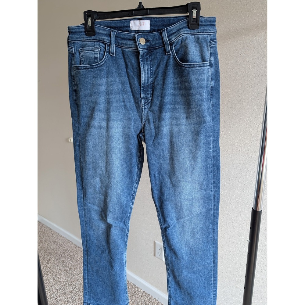 Jen7 by 7 For All Mankind Womens Ankle Straight Jeans Medium Wash Blue Size 12